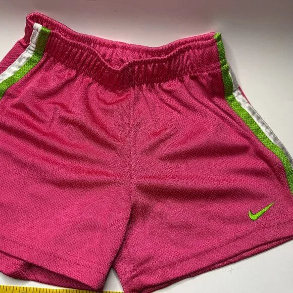 ๐ฉท Nike Dri-Fit Girls' Mesh Shorts | Size 6X | Pink & Green - Picture 1 of 3